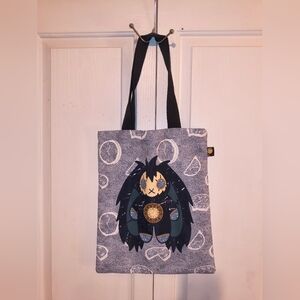 Plush Monster Graphic Tote Bag in Navy and Teal